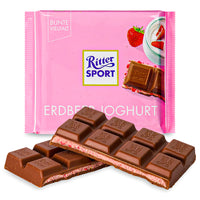 Ritter Sport Milk Chocolate with Strawberries and Yogurt Erdbeer Joghurt 100g 