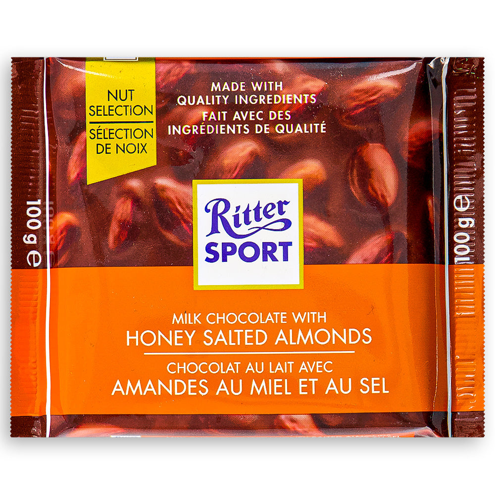 Ritter Sport Milk Chocolate with Honey Salted Almonds 100g Front