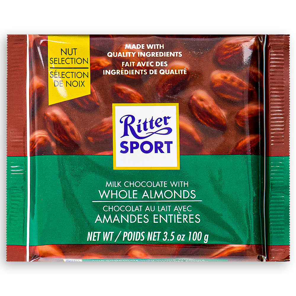 Ritter Sport Milk Chocolate with Whole Almonds 100 g Front
