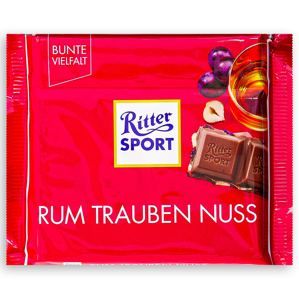 Ritter Sport Milk Chocolate Rum Raisin & Hazelnut 110g Front