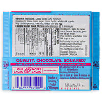 Ritter Sport Dark Milk Chocolate 55% Back Ingredients