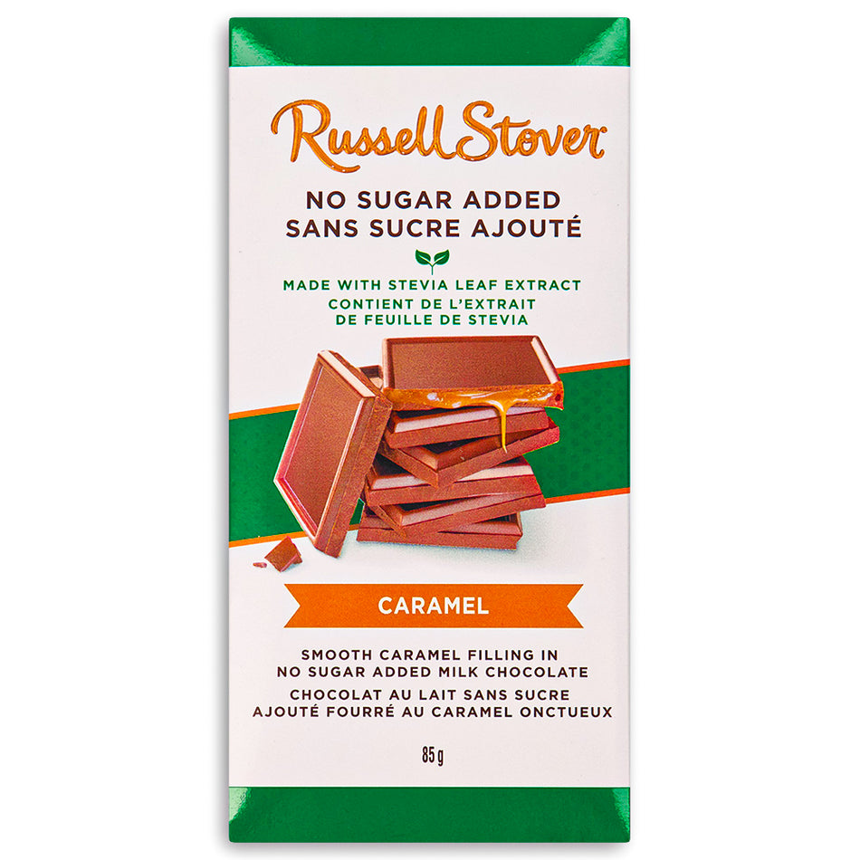 Russell Stover No Sugar Added Caramel Bar 85g Front