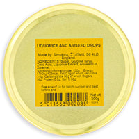 Simpkin’s Liquorice & Aniseed Drops 200 g Back Ingredients