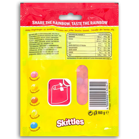 Skittles Smoothies German 160g Back Ingredients