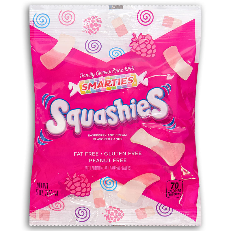 Smarties Squashies Raspberry and Cream Flavour 5oz Front