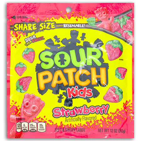 Sour Patch Kids Strawberry Candies 12 oz Front
