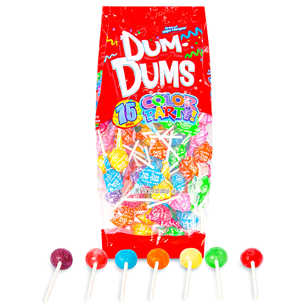 Dum Dums Color Party Assorted Rainbow Lollipops 75 CT