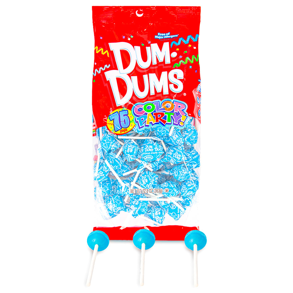 Dum Dums Color Party Ocean Blue Cotton Candy Lollipops 75 CT