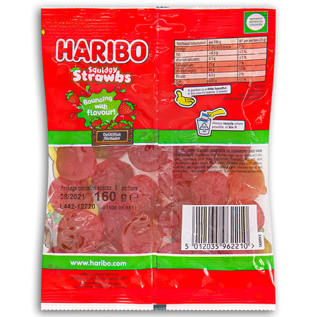 Haribo Strawbs UK 160g back Ingredients
