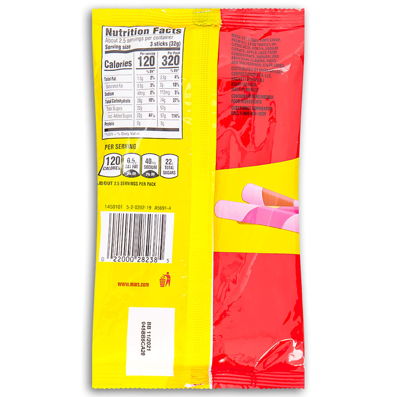 Starburst Swirlers Candy Share Size 84 g Back Ingredients