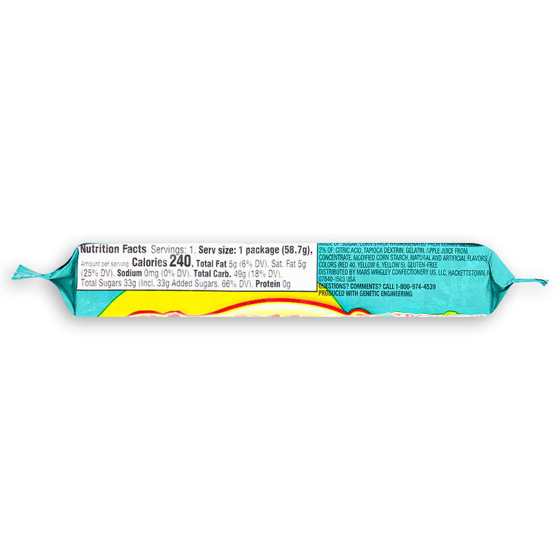 Starburst Tropical Fruit Chews Candy 2.07oz Back Ingredients