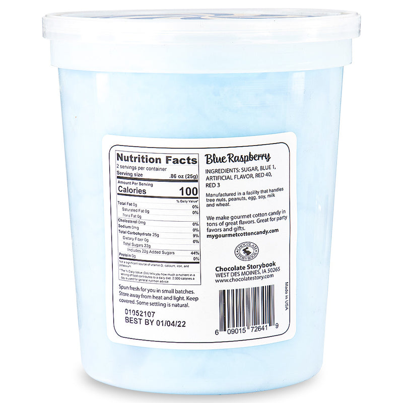 Cotton Candy Blue Raspberry 1.75oz Back Ingredients