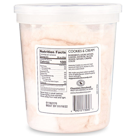 Cotton Candy Cookies & Cream 1.75oz Back Ingredients