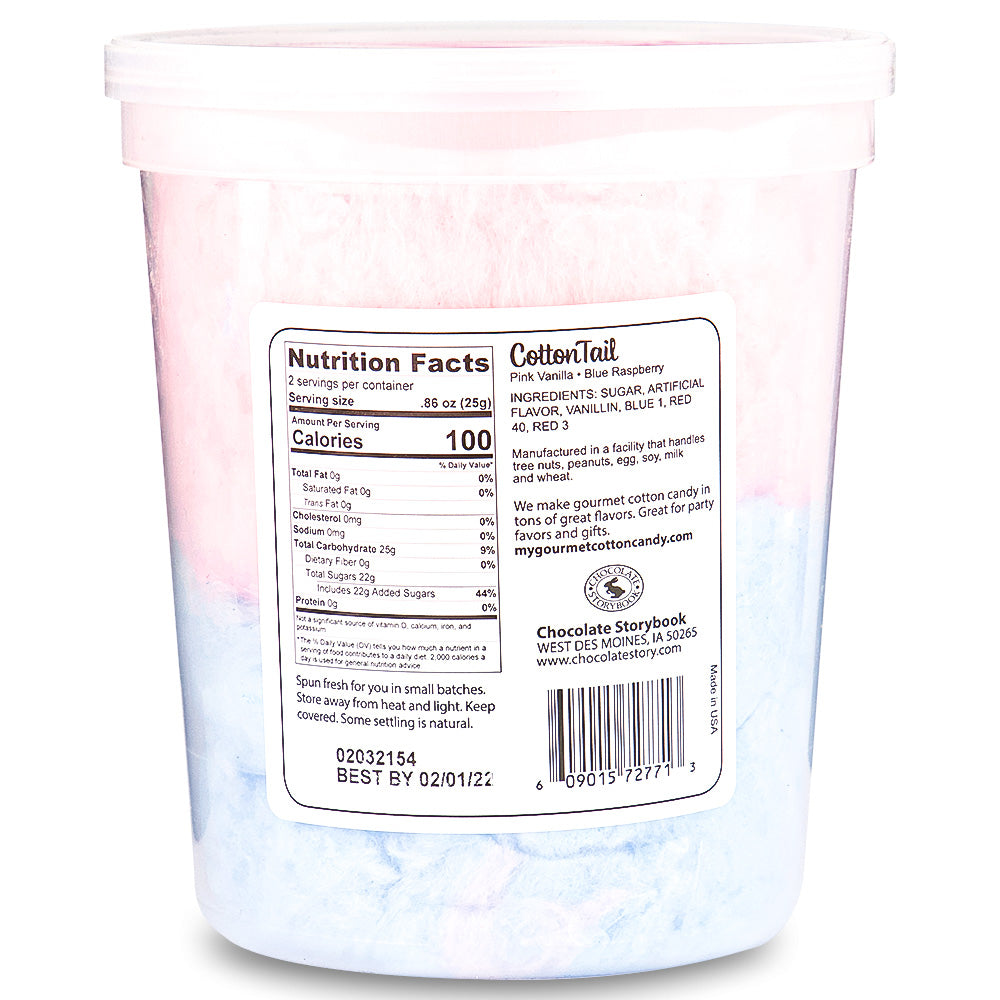  Cotton Tail Cotton Candy 1.75oz Back Ingredients