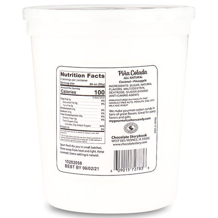 Cotton Candy Pina Colada 1.75oz Back Ingredients