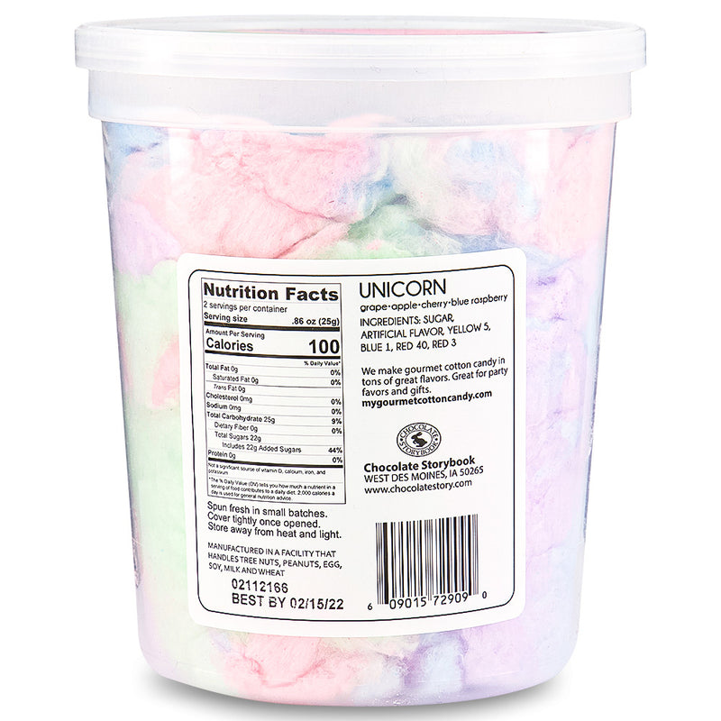 Cotton Candy Unicorn Tails 1.75oz Back Ingredients