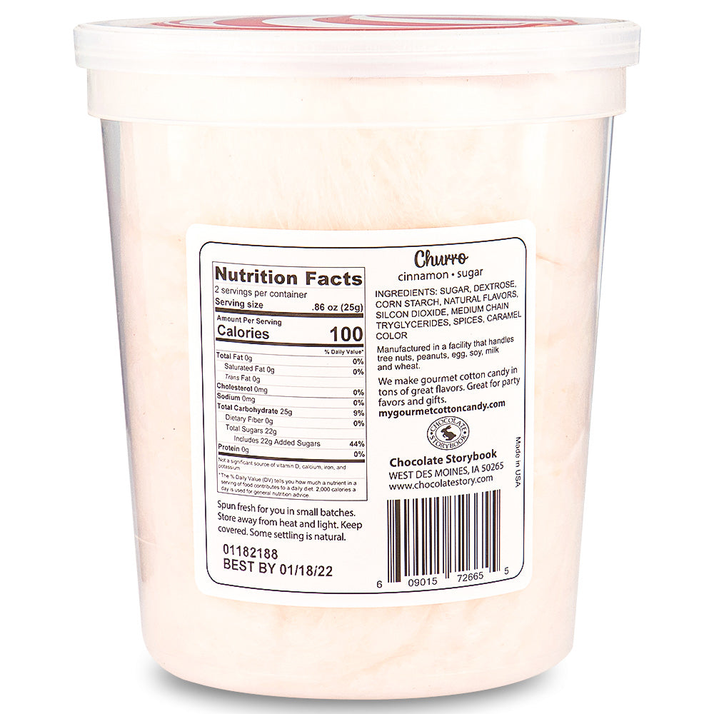 Cotton Candy Churros 1.75oz Back Ingredient 