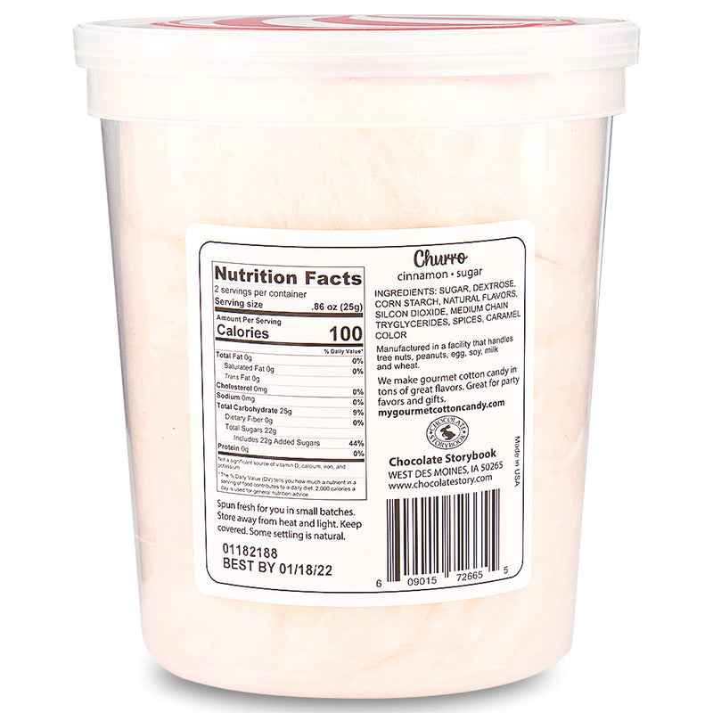 Cotton Candy Churros 1.75oz Back Ingredient 