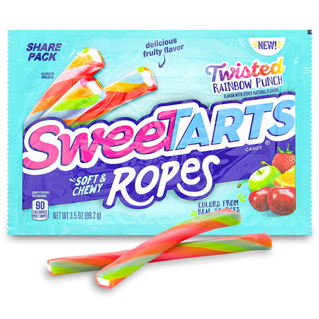 Sweetarts Twisted Rainbow Punch Soft & Chewy Ropes 3.5 oz