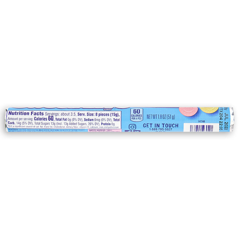 Sweetarts - Candy Rolls 1.8 oz back Ingredients