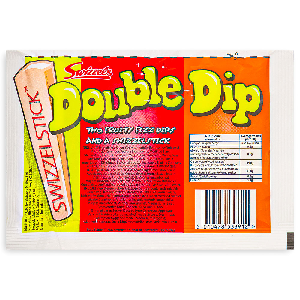 Swizzels Double Dip UK 19g Back Ingredients