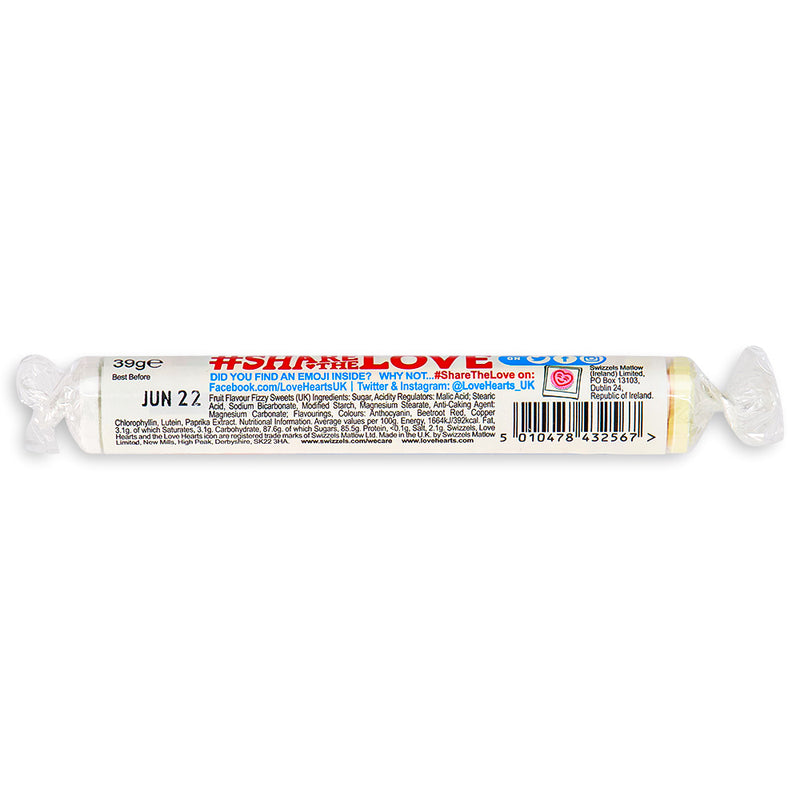 Swizzels Love Hearts Candy Roll Retro Candy Back