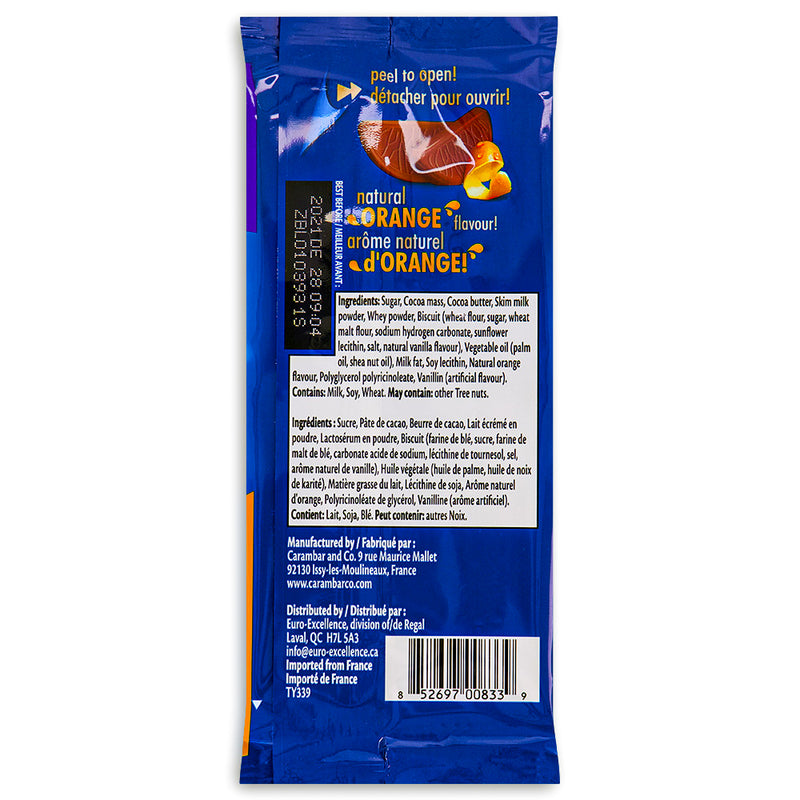 Terry's Chocolate Orange Cookie Biscuit UK Bar 90g Back