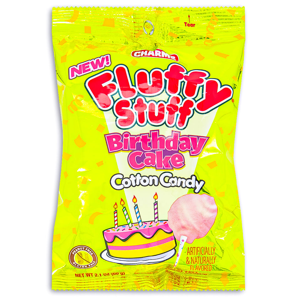 Charms Fluffy Stuff Birthday Cake Cotton Candy 60g Front