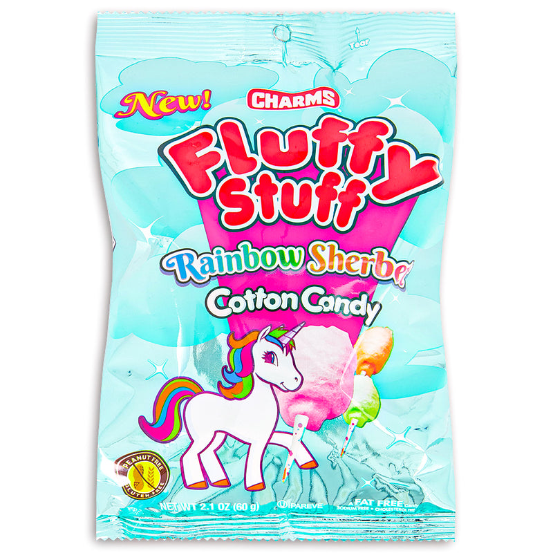 Charms Fluffy Stuff Unicorn Rainbow Sherbet Cotton Candy 60g Front