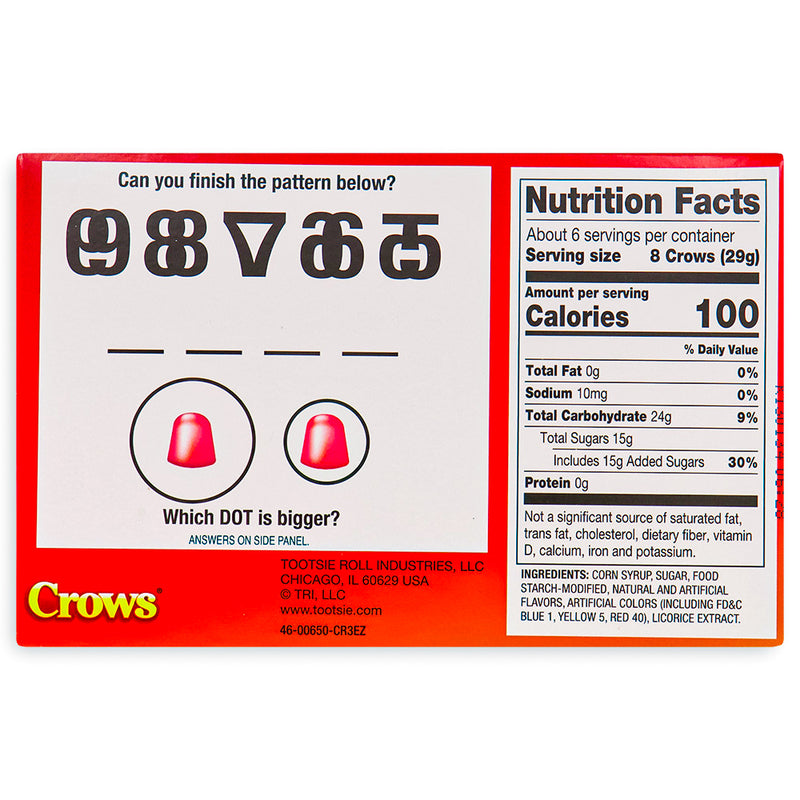 Crows Candy Theatre Pack Back