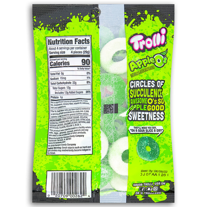 Trolli Apple Os  Back Ingredients