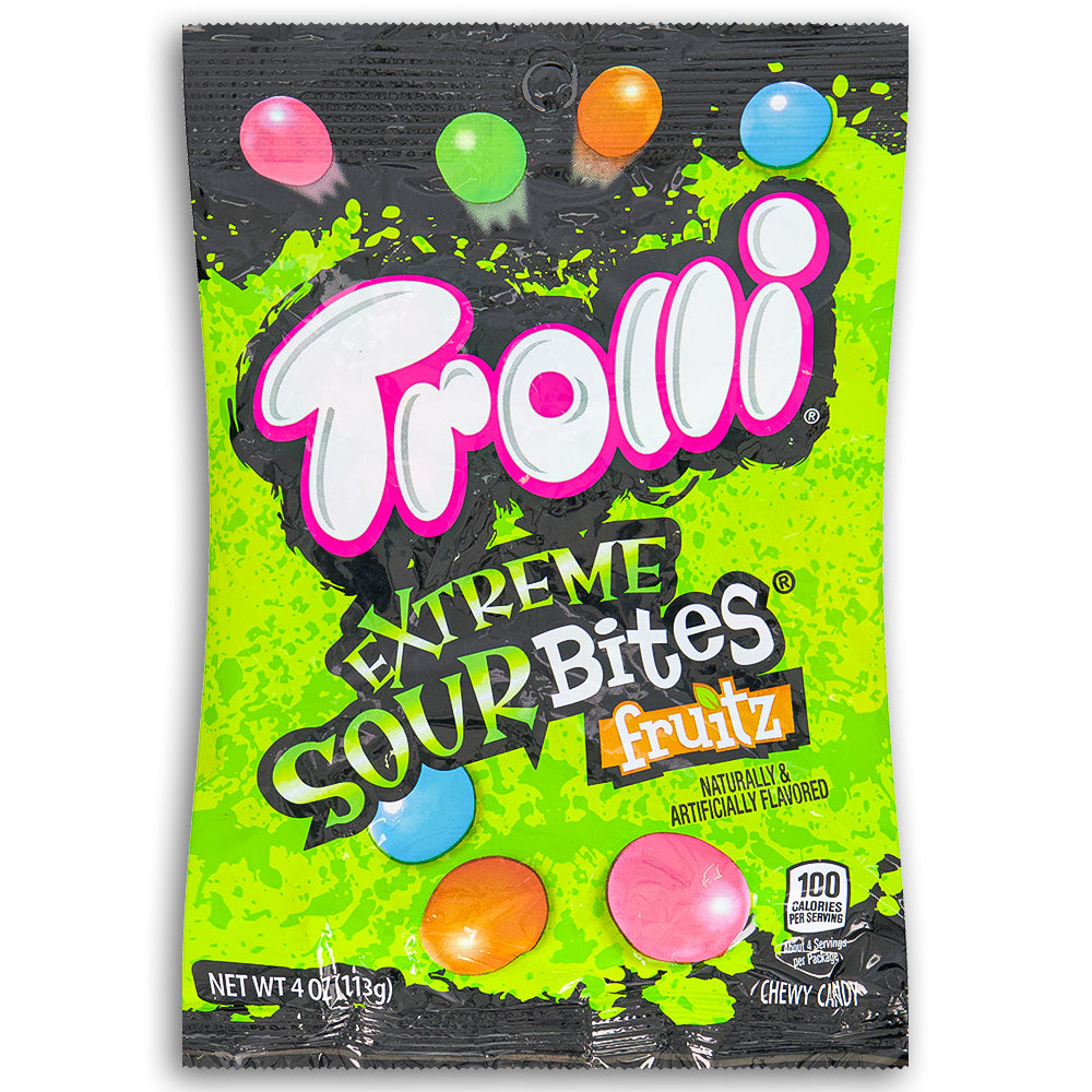 Trolli Extreme Sour Bites Fruitz candy 4oz Front
