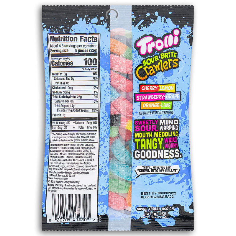 Trolli Sour Brite Crawlers 5oz Back Ingredients