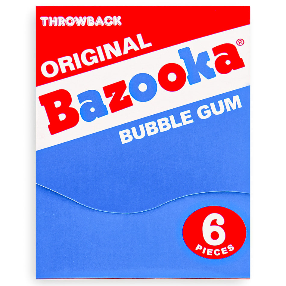 Bazooka Throwback Original Bubble Gum 6 pieces Front