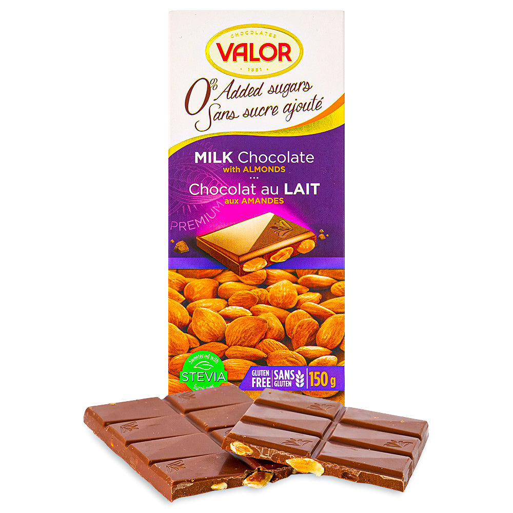 Valor Milk Chocolate with Almonds Sugar Free 150 g