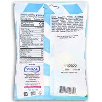 Vidal Gummi Unicorns 100g Back Ingredients