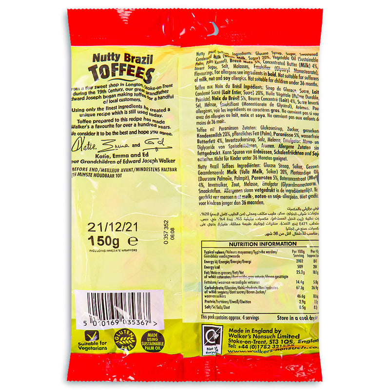 Walker's Nutty Brazil Toffees UK Back