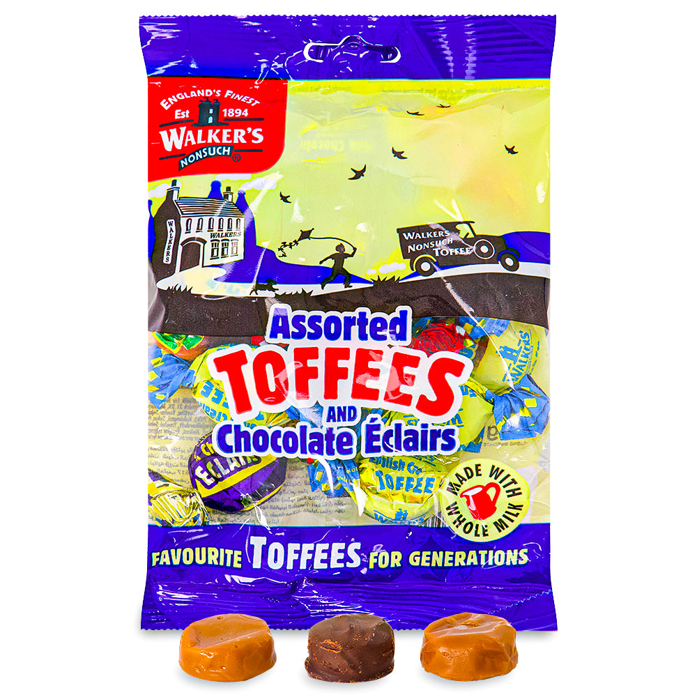 Walker's Assorted Toffees & Chocolate Eclairs UK 150 g