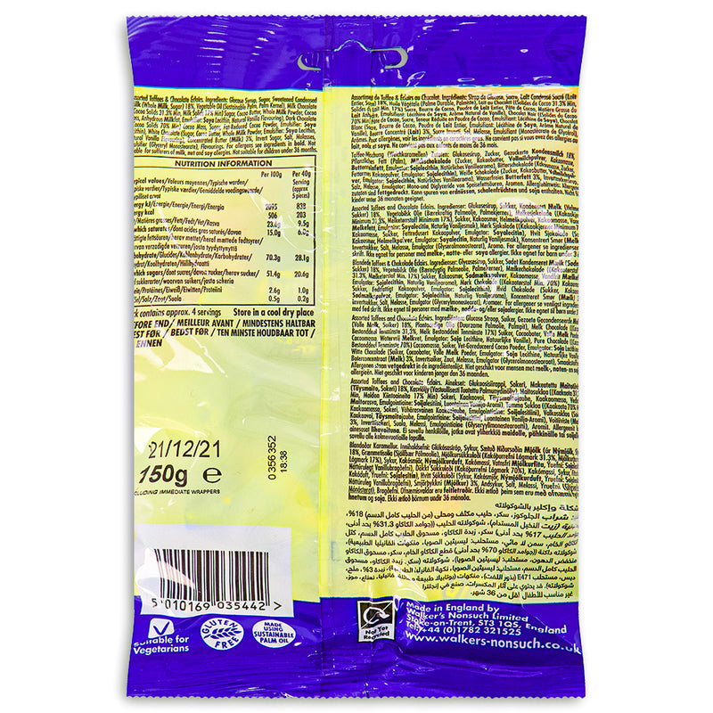 Walker's Assorted Toffees & Chocolate Eclairs UK 150 g Back
