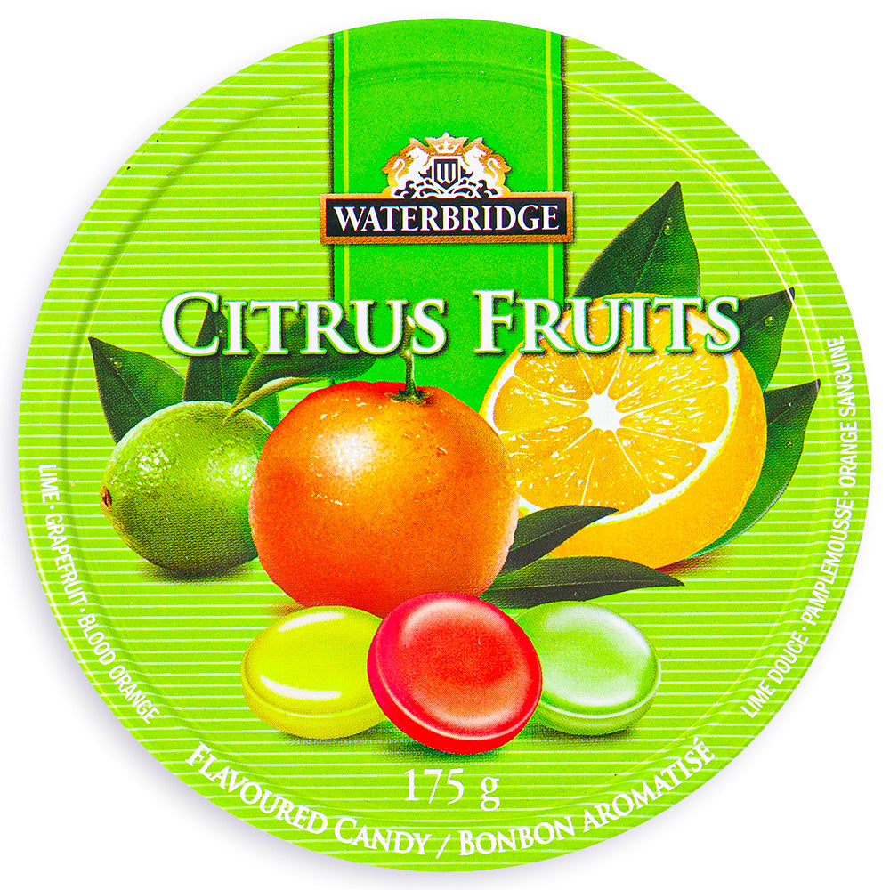 Waterbridge Travel Tin Citrus Fruits Candy 175 g Front
