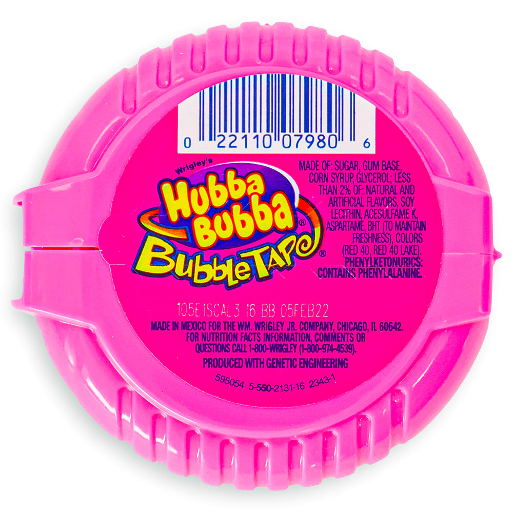 Hubba Bubba Awesome Original Bubble Gum Tape Back Ingredients