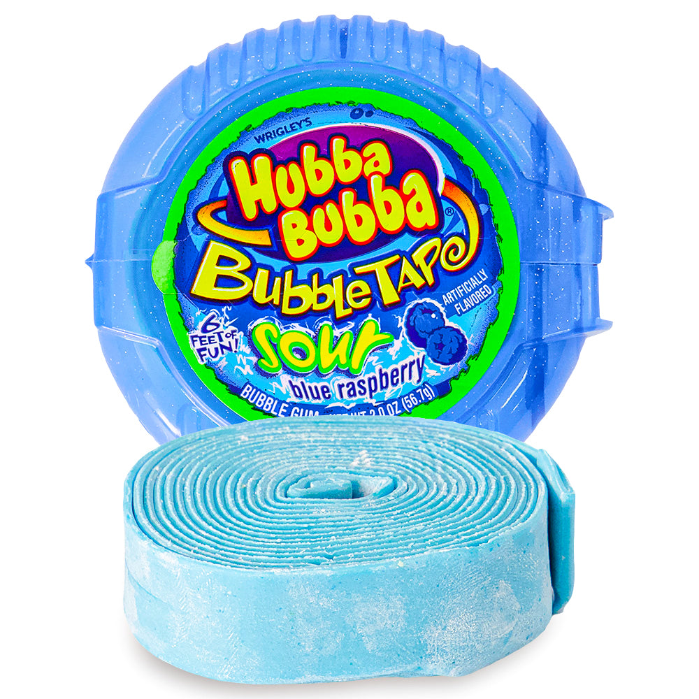 Hubba Bubba Sour Blue Raspberry Bubble Gum Tape 56g