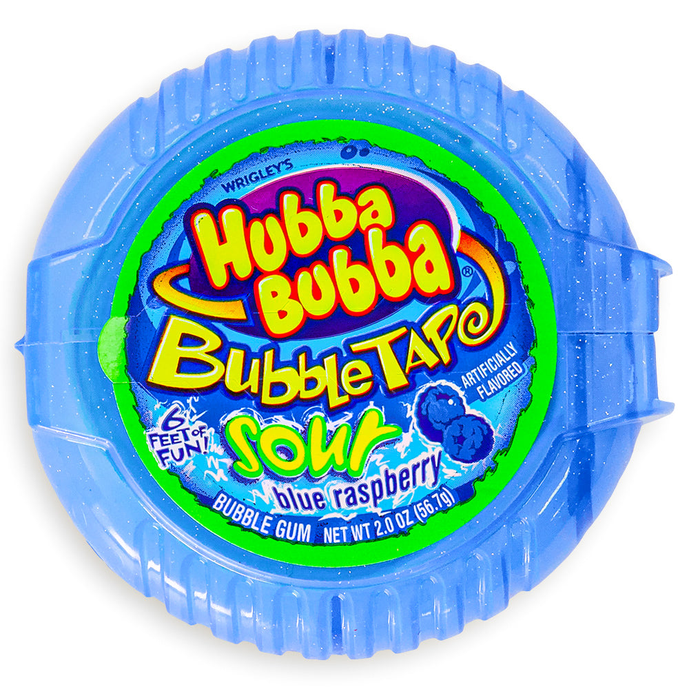 Hubba Bubba Sour Blue Raspberry Bubble Gum Tape 56g Front