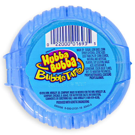 Hubba Bubba Sour Blue Raspberry Bubble Gum Tape 56g Back Ingredients