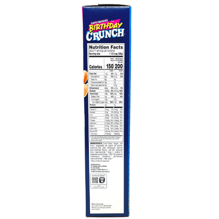 Cap'n Crunch's Birthday Crunch Family Size Cereal - 421g - American Cereal - Nutritional Info - Ingredients