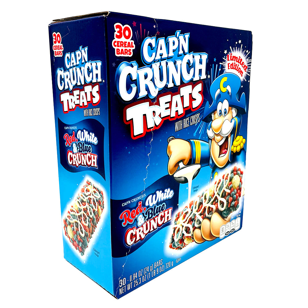 Cap'n Crunch Red White & Blue Crunch Cereal Bars - 30 Count Box