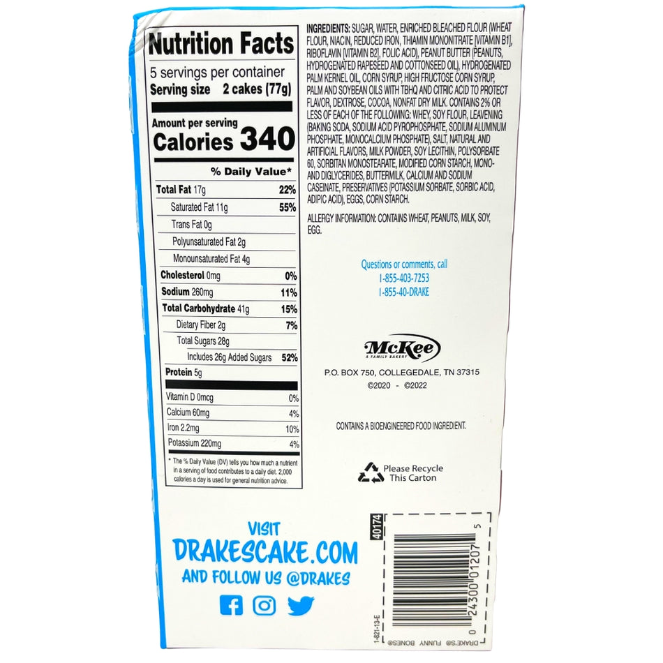 Drakes Funny Bones - 387g - Nutrition Facts