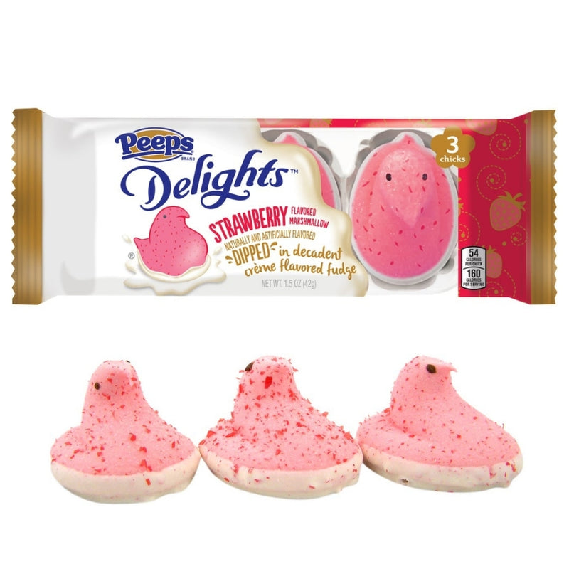 Easter Peeps Strawberry Chicks Dipped Creme Fudge - 1.5oz American Candies