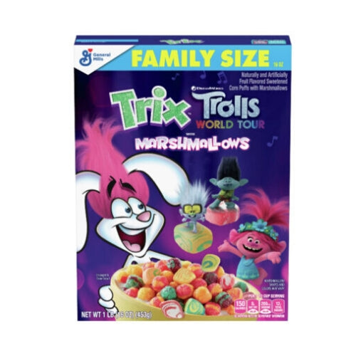 Trix Trolls World Tour with Marshmallows Cereal