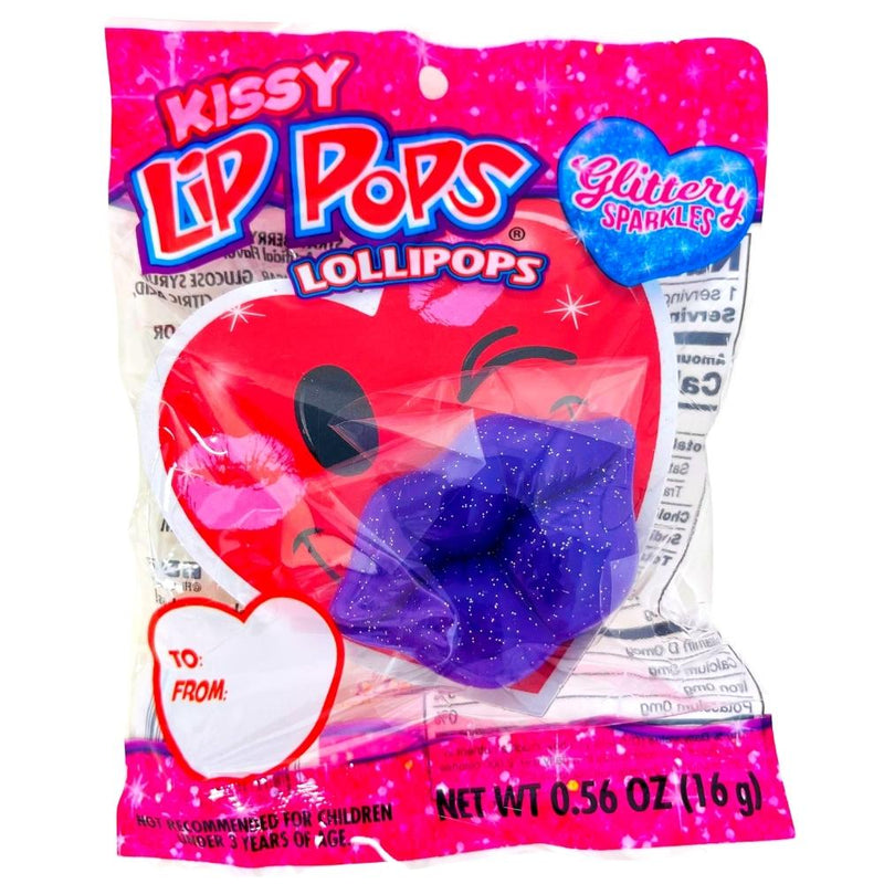 Glitter Kissy Lip Pops - British Candy for Valentine's Day - Edible Glitter Lollipops UK - Romantic Lip-Shaped Candy - Fruity Flavoured Lollipops - Glittery Sweet Treats - Valentine's Day Candy UK - Whimsical Lip Pops - Sparkling Candy Delights - Lollipops - Glitter Lollipops